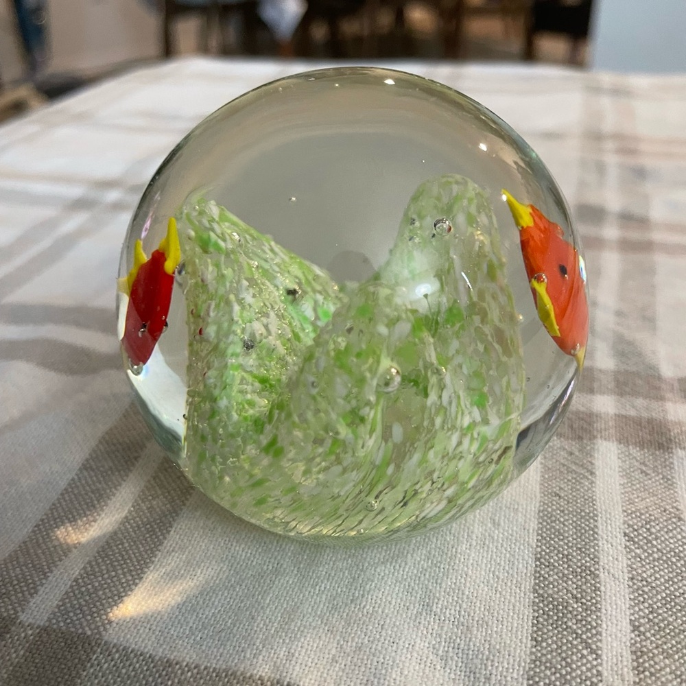 Art Glass Angelfish Paperweight